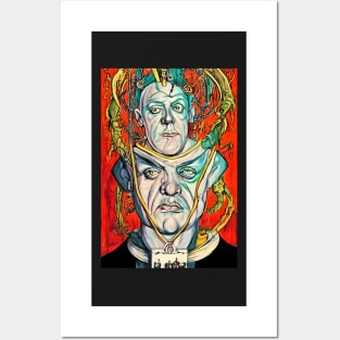 Aleister Crowley The Great Beast of Thelema painted in a Surrealist and Impressionist style Posters and Art